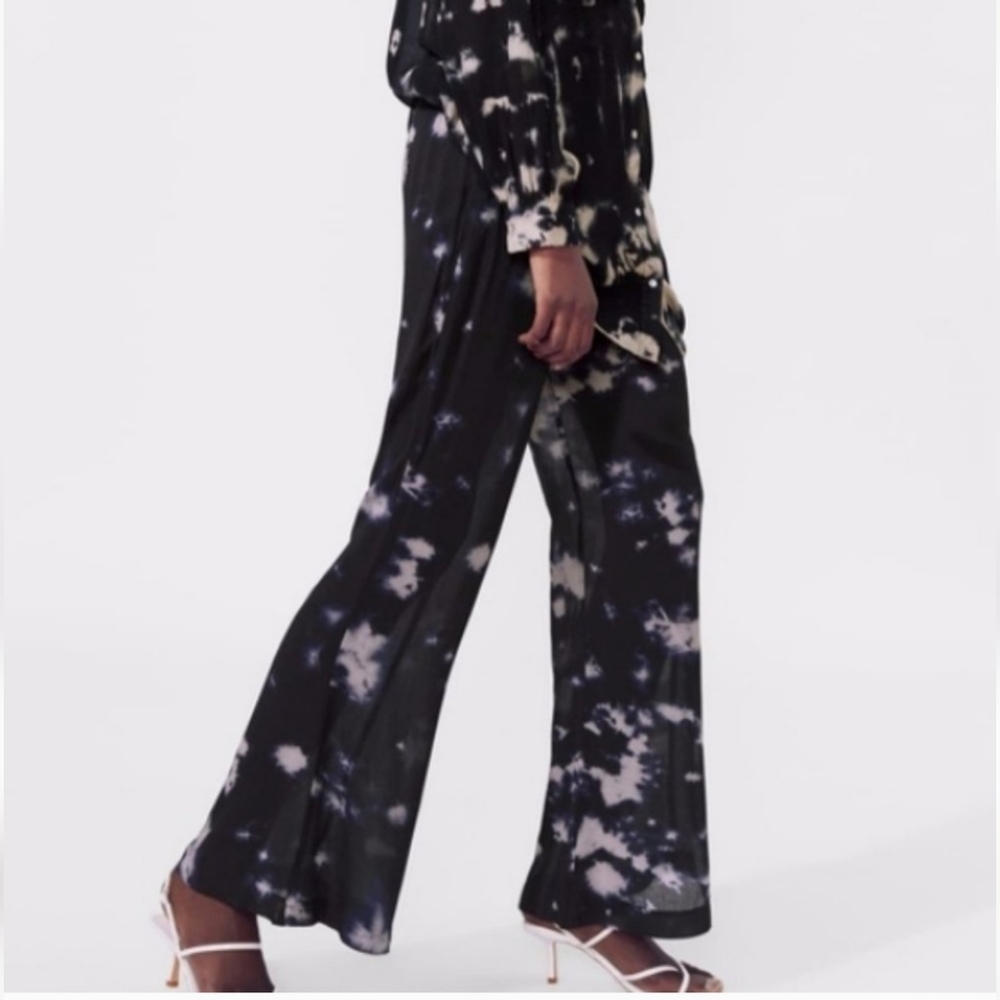 ZARA Sheer Tie Dye high waisted Pants S